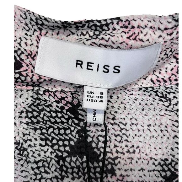 NWT Reiss | Alice Printed Shirt Dress Long Sleeve Casual Mini Dress 4 - Picture 8 of 14